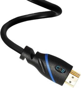 img 3 attached to 🔌 75ft High Speed HDMI Cable Male to Male with Ethernet | Black (75 Feet/22.8 Meters) | Signal Booster, Supports 4K 30Hz, 3D, 1080p & Audio Return | CNE570709