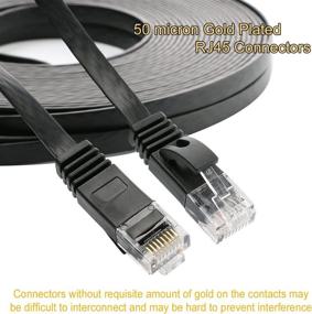 img 3 attached to Cat 6 Ethernet Cable - Flat Internet Network Cable - Cat6 Ethernet Patch Cable Short - Cat 6 Computer LAN Cable With Snagless RJ45 Connectors (10Ft-10Pack-Black)