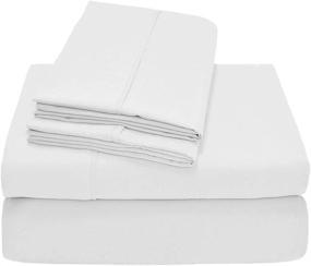 img 4 attached to 🛏️ Premium Soft &amp; Rich Luxurious 1000 Thread Count Italian Finish 100% Egyptian Cotton King Sheet Set – Fits Deep Pockets up to 19 inches – Solid White Color – 4-Piece Set (King Size)