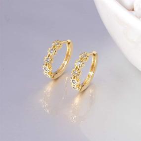 img 2 attached to 💎 Stunning CiNily Zirconia Earrings: Hypoallergenic Cartilage Jewelry for Girls