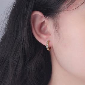 img 1 attached to 💎 Stunning CiNily Zirconia Earrings: Hypoallergenic Cartilage Jewelry for Girls