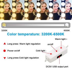 img 3 attached to 💄 ILEBYGO Hollywood Style Vanity Mirror Lights - 14 LED Makeup Lights with Adjustable Color Temperature and Brightness for Dressing Room, Vanity Table Set (Mirror Not Included)