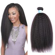 💁 покупайте волосы bly mongolian kinky straight virgin human hair: премиум 8a невереденные натуральные черные волосы - 3 пучка волос яки (20 22 24 дюйма) логотип