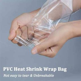 img 1 attached to 🎁 Clear PVC Heat Shrink Wrap Bags - Pack of 100, 14x20 Inches: Ideal for Packaging Gift Baskets, Shoes, Jars, and DIY Projects
