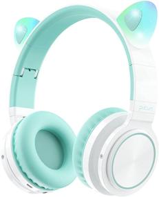 img 4 attached to 🎧 Беспроводные Bluetooth наушники Mint Picun Cat Ear: складные, светодиодный свет, микрофон - идеально подходят для девочек и мальчиков