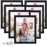 🖼️ giftgarden 8x10 picture frame set for wall decor or tabletop display, pack of 7, black - multi photo frames logo