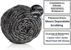 img 2 attached to Brheez Extra Large Stainless Steel Scouring Pads [80 gram] - Heavy Duty Industrial &amp; Commercial Scrubbing Sponges - Individually Wrapped - Pack of 12