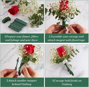 img 2 attached to Floral Boutonniere Magnets Corsage Brooches: Ideal Accessories 🌸 for Handmade Wedding Bride Boutonnieres & Corsages (45 Pairs)