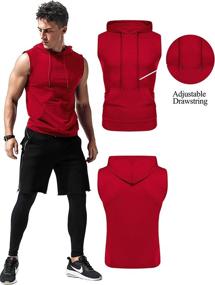 img 1 attached to Babioboa Men's Gym Hoodies: Sleeveless Hooded Tank Tops for Bodybuilding & Muscle Training