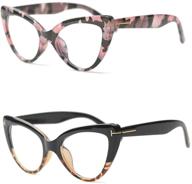 😺 stylish cat eye reading glasses, ladies fashion readers for women (2 assorted colors, 1.50 power) logo