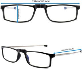 img 1 attached to 👓 Blue Light Blocking Compact Folding Reading Glasses for Women and Men with Spring Hinge - Slim Pocket Eyeglasses for Computer Use