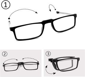 img 3 attached to 👓 Blue Light Blocking Compact Folding Reading Glasses for Women and Men with Spring Hinge - Slim Pocket Eyeglasses for Computer Use
