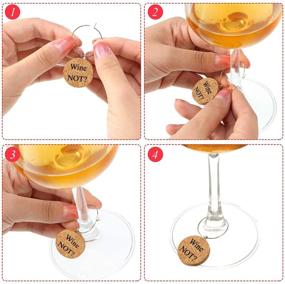 img 2 attached to 12-Piece Wooden Wine Glass Charms Markers for Wine Glasses, Champagne Flutes, Cocktails, Martinis – Drink Markers for Parties and Events