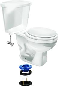 img 3 attached to Fluidmaster 7530P8 Universal Wax-Free Toilet Seal - Better Than Wax Toilet Bowl Gasket, Fits Any Drain
