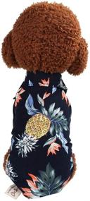 img 2 attached to 🍍 CheeseandU Hawaiian Style Pet Shirt: Summer Beach Vest, Short Sleeve Dog Top with Floral Pineapple Design. Hawaiian Print Dog Jacket Outfit, Beach Apparel for Small Dogs, Breeds, Cats.