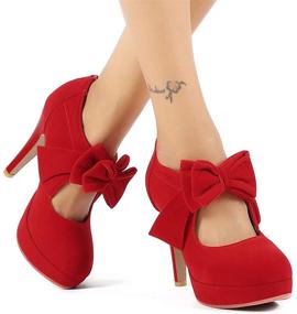 img 2 attached to 👠 Stylish Vintage Bowtie Platform Women's Pumps: Fashionable Footwear with a Classic Twist