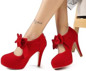 img 3 attached to 👠 Stylish Vintage Bowtie Platform Women's Pumps: Fashionable Footwear with a Classic Twist