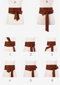 img 1 attached to 🎀 Aecibzo Women's Bowknot Self-Tie Obi Waist Belt, Cinch Band for Boho Fashion