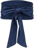 🎀 aecibzo women's bowknot self-tie obi waist belt, cinch band for boho fashion logo