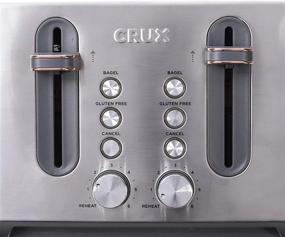 img 3 attached to 🍞 CRUX 4-Slice Stainless Steel Toaster with Wide Slots & 6 Shade Control - Silver