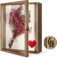 🌺 tj.moree 13 x 16 flower shadow box display case with glass window - preserve your wedding bouquet, medals, and precious memories логотип