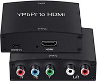 moyoon конвертер компонента в hdmi: обновленный адаптер 5rca rgb ypbpr для dvd, psp, xbox 360 на новый hdtv или монитор -1080p (черный) логотип