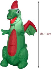 img 1 attached to 6FT Christmas Inflatable Dragon Decorations with LED Light - Perfect Blow Up Dinosaur Decoration for Xmas Theme Party Decor, Yard Garden, and Lawn Ornaments