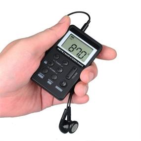 img 3 attached to Black Portable Pocket AM FM Radio Receiver with Earphone, Rechargeable Battery for Walk/Jogging/Gym/Camping