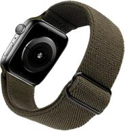 эластичный регулируемый браслет для apple watch series 7 6 5 4 se 3 2 1 - оливковый, 38/40/41 мм, спортивный браслет для женщин и мужчин логотип