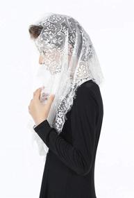 img 1 attached to Catholic Mantilla Halloween Cathedral Covering Women's Accessories in Special Occasion Accessories