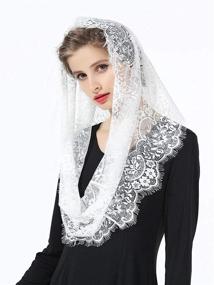 img 2 attached to Catholic Mantilla Halloween Cathedral Covering Women's Accessories in Special Occasion Accessories