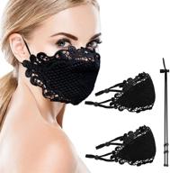 🎭 stunning masquerade black lace-mask: fashionable face scarf, reusable & washable cloth logo