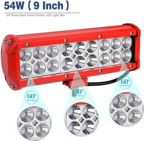 img 3 attached to 🚗 YITAMOTOR LED Light Bar Red - 2 Pack 54W 9inch Offroad Work Light Combo - Spot Flood Pod Lights for ATV, 4X4, Truck, Golf Cart, Boat - Waterproof, 12V with 2 Years Warranty