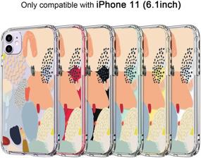 img 1 attached to 🎨 Stylish and Protective ICEDIO iPhone 11 Case with Screen Protector - Clear Cover with Multi-Colored Painting Patterns for Girls/Women - Slim Fit TPU - Shockproof - Apple iPhone 11 6.1 inch