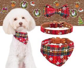 img 3 attached to Gyapet Dog Collar: Small Dog Cat Bandana Bowtie - 2 Pack Adjustable Scarf - Cute Camo Design