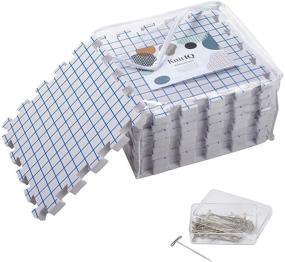 img 4 attached to 🧶 KnitIQ Extra Thick Blocking Mats for Knitting - Grid Design blocking boards with 100 T-pins and Storage Bag - Perfect for Needlework or Crochet - Pack of 9