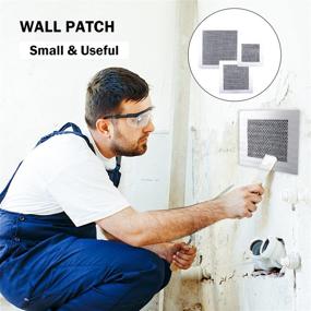 img 3 attached to 🔧 Premium Self-Adhesive Aluminum Wall Repair Patches - 12 Pieces, 4/6/8 inch Fiber Mesh, Galvanized Plate, Perfect for Walls, Ceilings, Drywall - Effortless Mesh Patching Stickers Tool