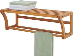 img 3 attached to Natural Bamboo Wall Mount Shelf with Towel Bars - Organize It All