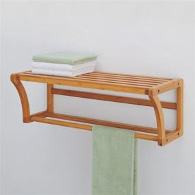 img 2 attached to Natural Bamboo Wall Mount Shelf with Towel Bars - Organize It All