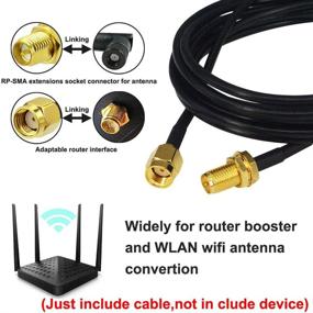 img 2 attached to Nisaea WiFi Antenna Extension Cable 6ft RG174 RP-SMA Male to RP-SMA Female RF Coaxial Cable: Enhance Your Wireless LAN Router with Low Loss, Gold Plated Pigtail for External Antenna Equipment