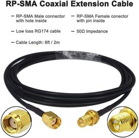 img 3 attached to Nisaea WiFi Antenna Extension Cable 6ft RG174 RP-SMA Male to RP-SMA Female RF Coaxial Cable: Enhance Your Wireless LAN Router with Low Loss, Gold Plated Pigtail for External Antenna Equipment