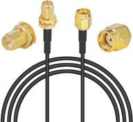 nisaea wifi antenna extension cable 6ft rg174 rp-sma male to rp-sma female rf coaxial cable: enhance your wireless lan router with low loss, gold plated pigtail for external antenna equipment logo