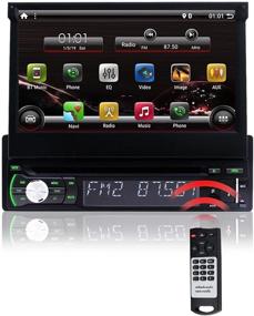 img 4 attached to 🚗 Enhanced Car Single Din DVD Player with Navigation, 7 Inch Touch Screen, Bluetooth, Android 10.0, RDS, Phone Mirror Link, and Camera Input