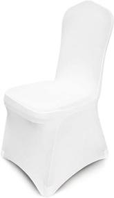 img 4 attached to 🪑 Premium Quality VEVOR 100 Pcs White Chair Covers – Perfect Polyester Spandex Slipcovers for Wedding Party Dining Banquet Flat-Front Chairs