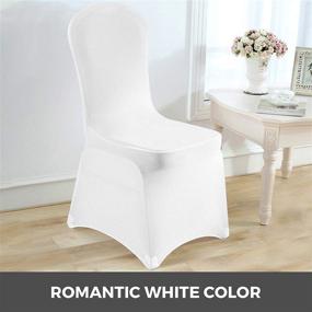 img 1 attached to 🪑 Premium Quality VEVOR 100 Pcs White Chair Covers – Perfect Polyester Spandex Slipcovers for Wedding Party Dining Banquet Flat-Front Chairs