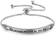 💪 aktap she believed she could so she did adjustable link bracelet: empowering inspirational gift for women and girls logo