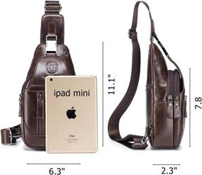 img 3 attached to Genuine Leather Crossbody Shoulder Backpack