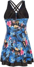 img 3 attached to Hanna Nikole Plus Size Swimdress Two Piece: Cross Back Tankini Swimsuit for Women