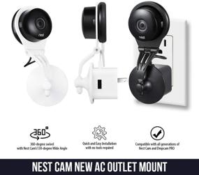 img 3 attached to 📷Установка Wasserstein с поворотом на 360 градусов для Nest Cam на розетку переменного тока - универсальный вариант крепления домашней системы безопасности камеры (белый)