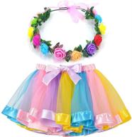 🌈 layered tulle ballet rainbow tutu skirt with flower crown wreath headband by my-prettygs logo